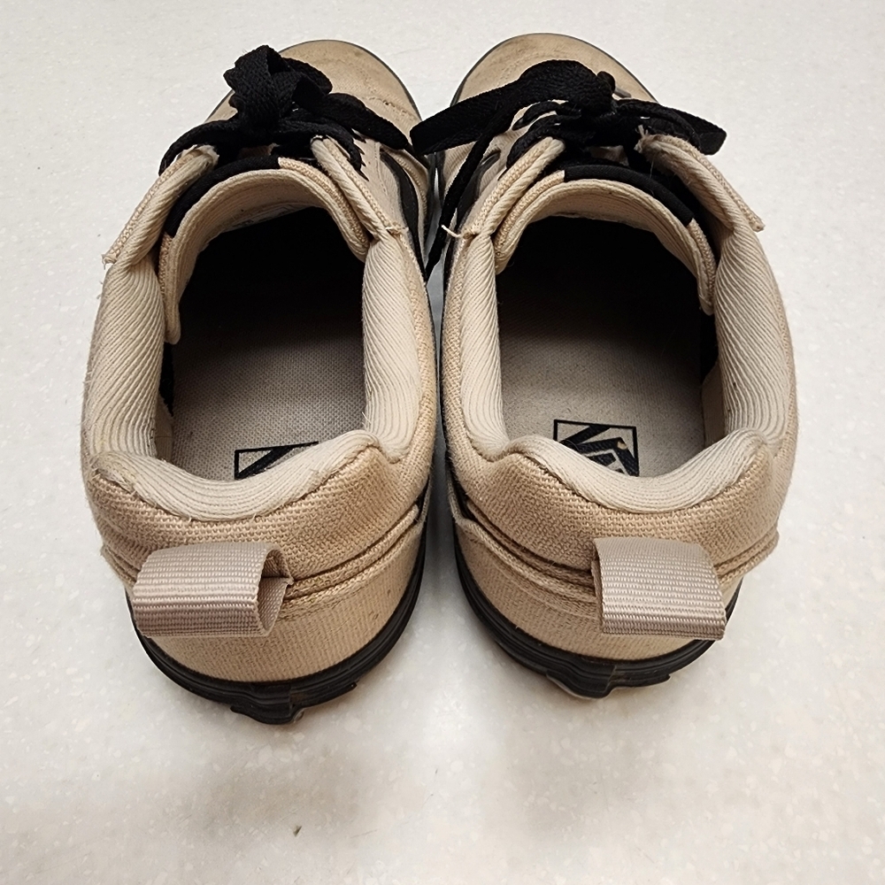 Mens Vans Filmore Beige Taupe Canvas Low-Top Sneakers with Black Accents Size 9 - Picture 3 of 8